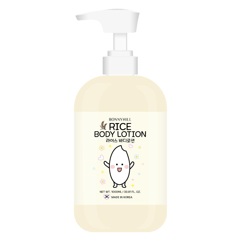 BONNYHILL Reis Duschgel / Körperlotion 1000ml, Beruhigend, Nährend, Feuchtigkeitsspendend, Koreanische Kosmetik, Kbeauty, Probe Body Lotion