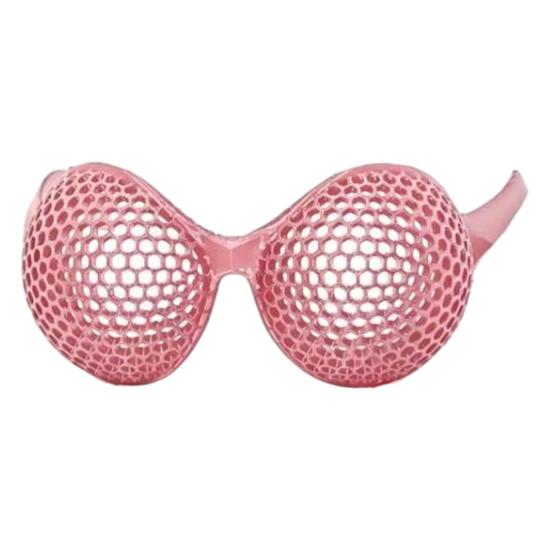 3D-gedruckte Insektenaugen-Brille, Verstellbare Brille, Hilft beim Augentraining Fokus-Brille, Lustige Brille für Teenager Erwachsene Halloween Party Scherzgeschenk Adult rosa
