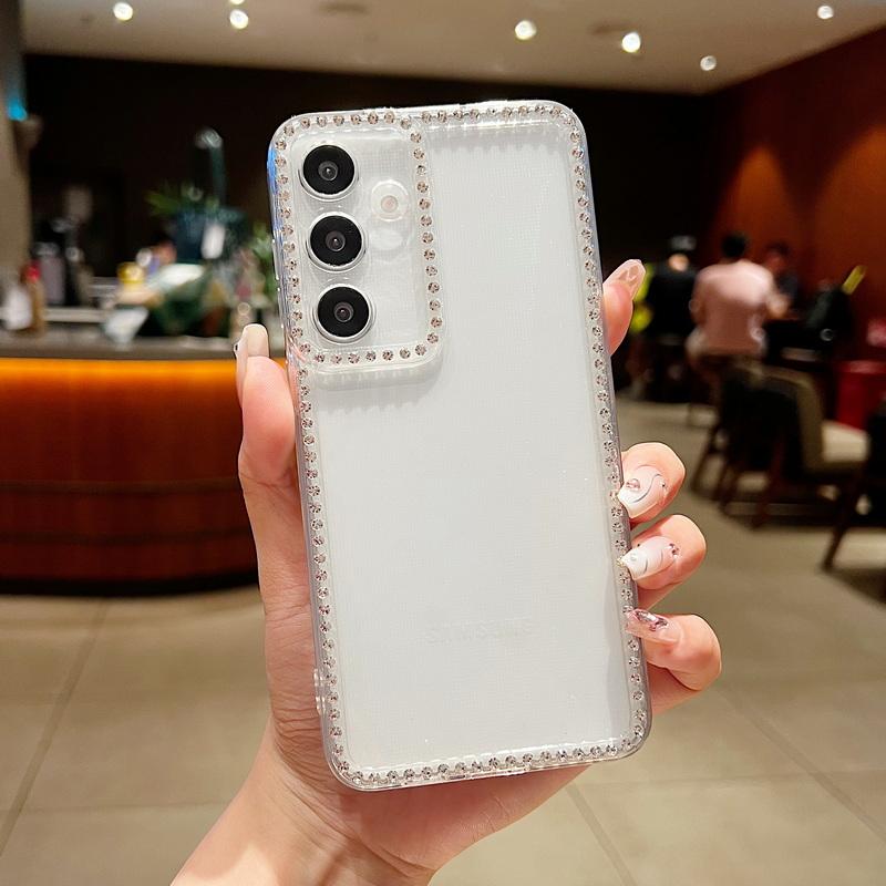 Bling Diamanten Klare Handyhülle Für Samsung Galaxy S25 S24 S22 Ultra S23 FE S25 Edge A56 A55 A54 A36 A15 A16 A25 5G Weiche Hülle Galaxy S23 FE