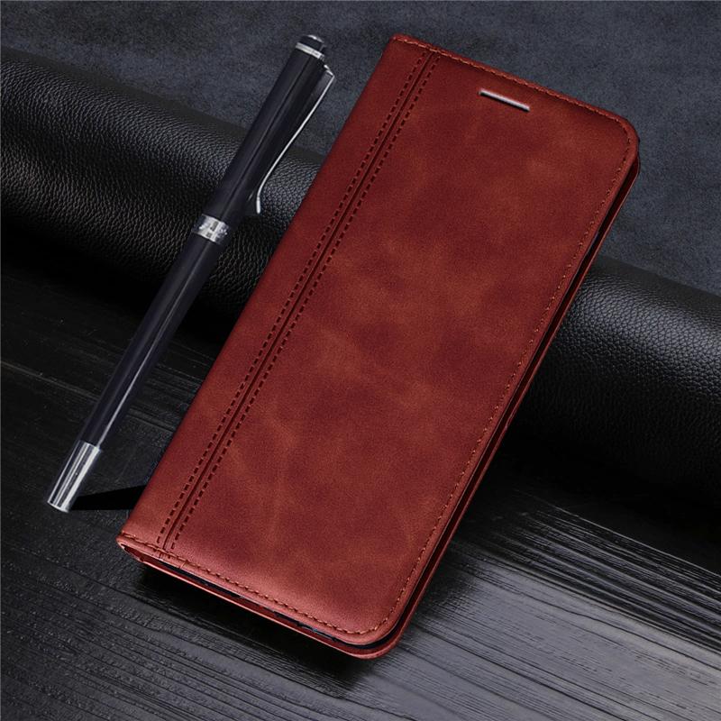 Luxus Leder Brieftasche Flip Telefon Fall Für Samsung Galaxy S23 Ultra S22 S21 S20 FE Plus A04S A14 A24 A34 A54 a23 A33 A53 A13 A22 A32 A52 A72 Soft Cover For Samsung Galaxy S21 FE braun