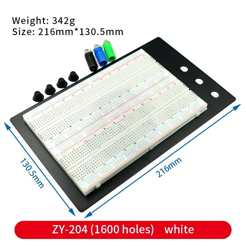 Steckbrett 400 700 750 830 Löcher MB-102 Lötfreie PCB Mini Test Board ZY-204 1600pts Prototyp Board Jumper Draht Kabel DIY Kit ZY-204 white
