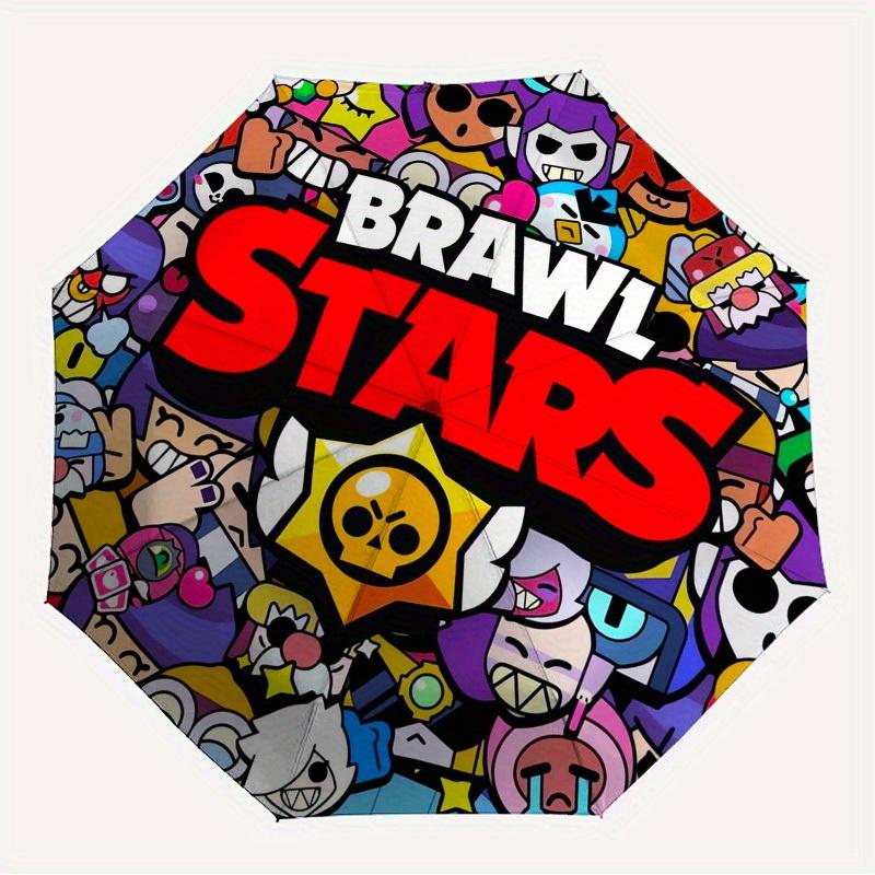 1 Stück Brawl Stars Themen-Regenschirm, Hochwertig, Automatisches Öffnen und Schließen, Multifunktionaler Regenschirm G0811114