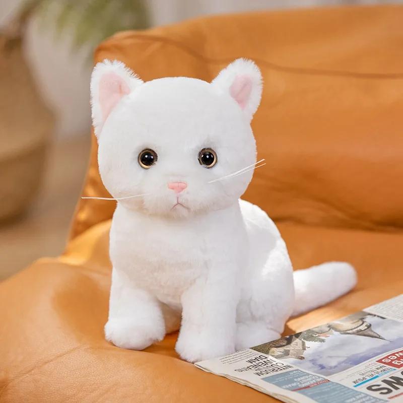 26 cm Ausgestopftes Devon Rex Katzen Plüschtier Simulation Pastorale Katze Süßes Katzenspielzeug Lebensechte Wohnkultur Geburtstagsgeschenk für Kinder 26cm