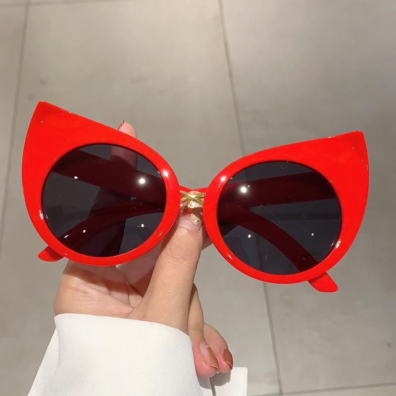 Vintage Cat Eye Sonnenbrille Frau Shades Schmetterling Sonnenbrille Für Weibliche Mode Übergroße Cateye Sonnenbrille UV400 rot
