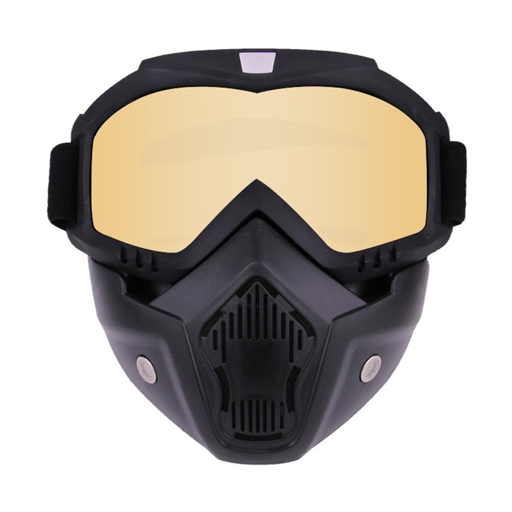 Motorradhelm Professionelle Outdoor-Radsport-Gesichtsmaske Schutzbrille für winddichtes Ski-Snowboard-Schneemobil gelb