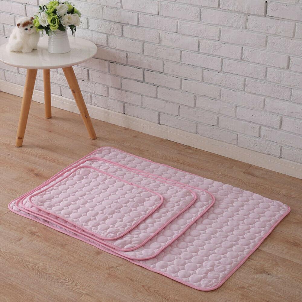 Weiche Sommer-Kühlmatten für Haustiere, Sommer-Autositz-Eis-Seidenmatte, Haustier-Kühldecke ohne Stiche 70cm by 55cm rosa