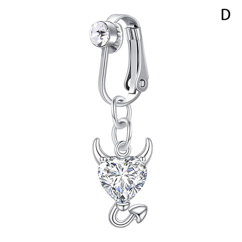 1Pc Gefälschte Bauchnabel Ring Gefälschte Clip Auf Bauch Piercing Nicht Piercing Nabel Ring D