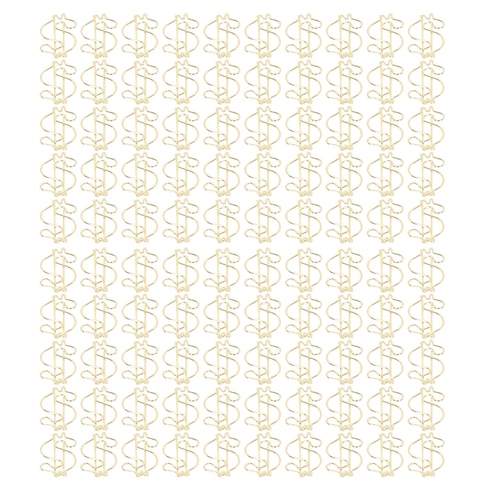 100 Stück goldene Büroklammern, langlebiges Metall, rostfrei, goldfarben, farbecht, weit verbreitet, süße Büroklammern für Zuhause