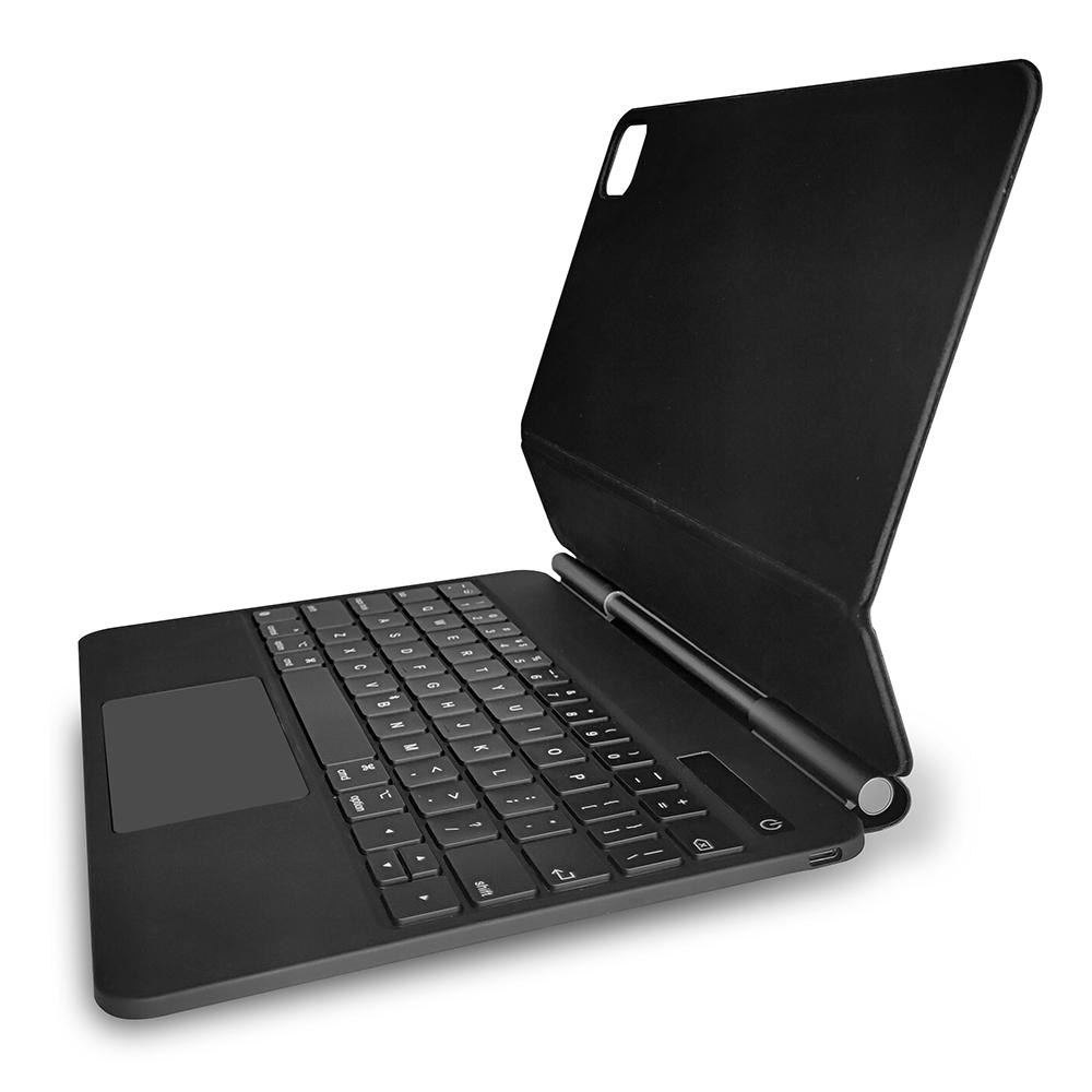 BT Magnetische Saug-Touch-Control-Tastatur mit Schutzhülle, kompatibel mit iPad Pro 12.9 no backlight for iPad Air 4&5 iPad Pro 11 schwarz