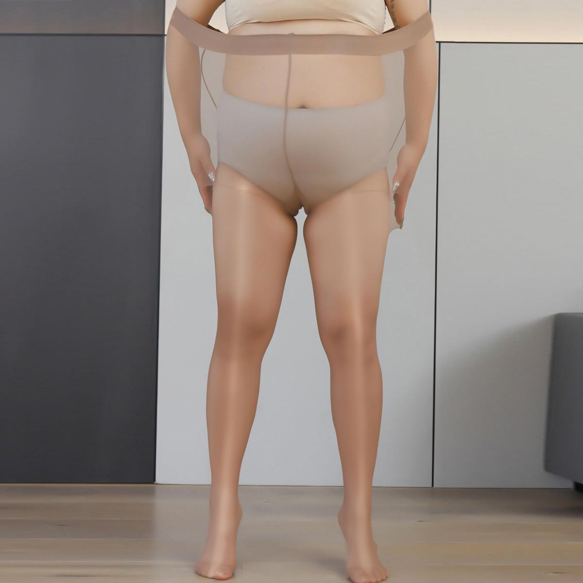 Strumpfhosen in Übergröße für Damen, Frühling und Sommer, hohe Taille, elastisch, rutschfest, glänzend, Öl-Strumpfhosen, Leggings, Fitness-Kompressionsstrümpfe XL kaffeebraun