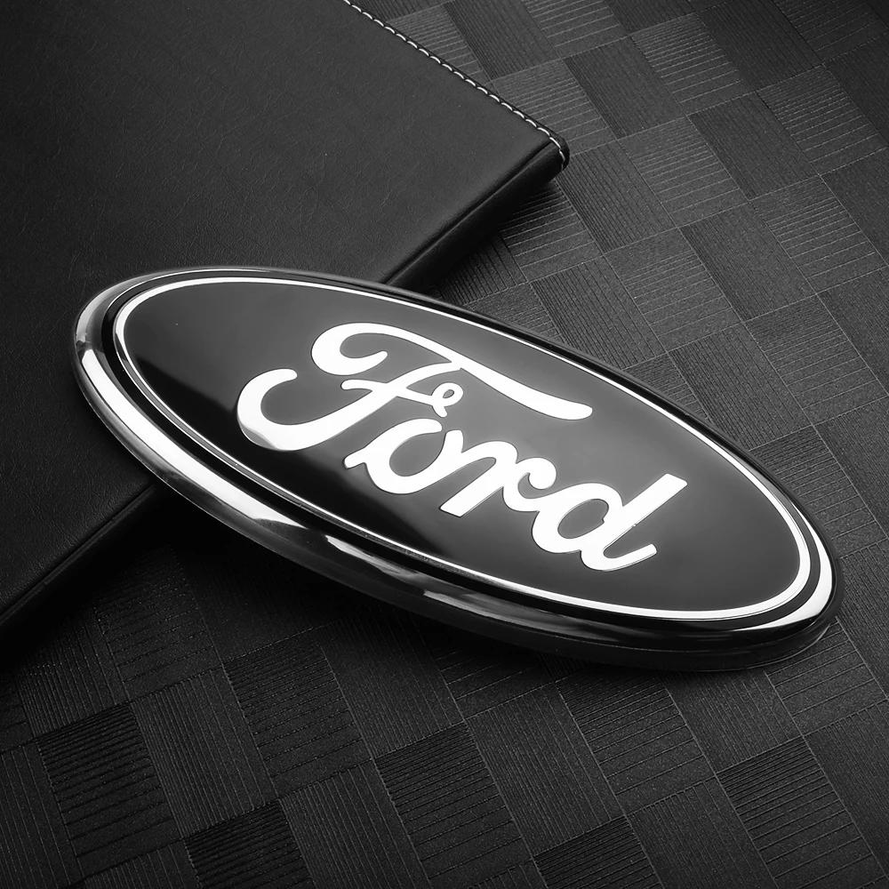 Autoaufkleber Ford Neu 2025 Heißes Auto Frontgrill Emblem Heckklappe Logo Aufkleber Dekor Für Ford Fiesta Focus 2 Mondeo mk4 Musta 12.5x5cm