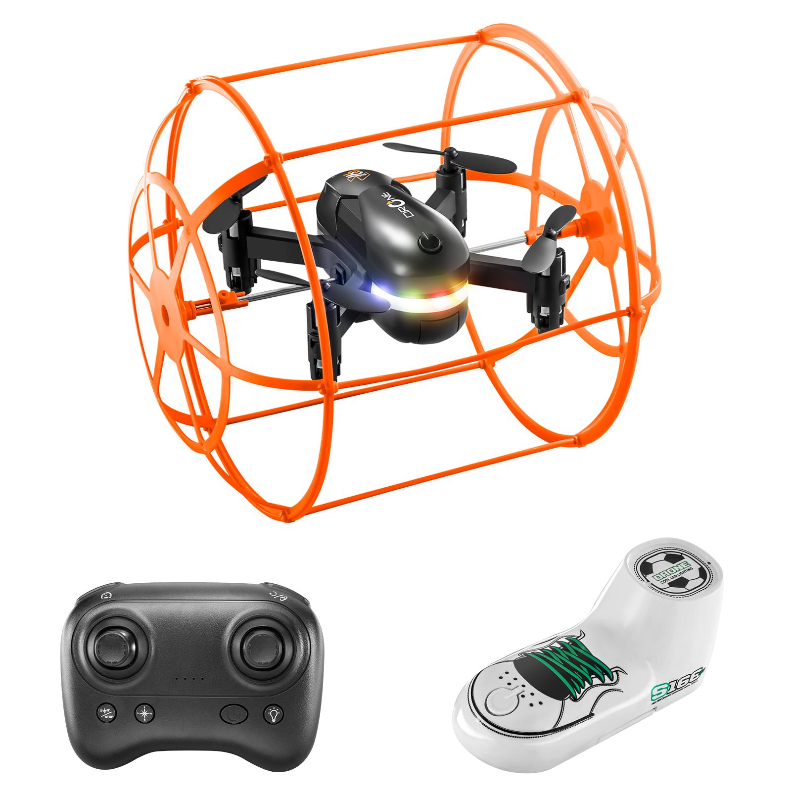 Ferngesteuerter Quadrocopter für Kinder, 2,4G Mini-Flugzeug mit 2 Batterien, Höhenhaltung, 360-Grad-Flips, orange