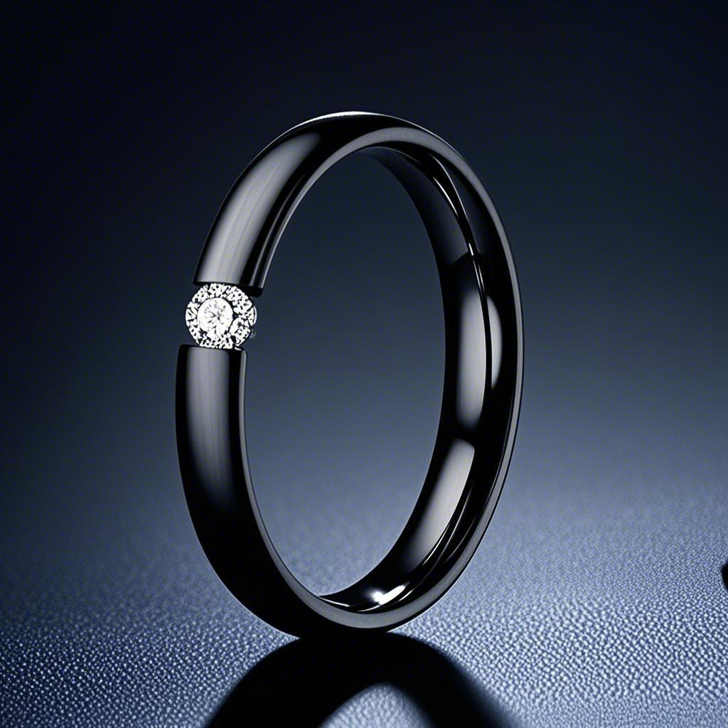 Luxus Damenring aus Titanstahl: Elegant, Nicht-Verblassend, Hochwertiger Modeschmuck Size 12 black