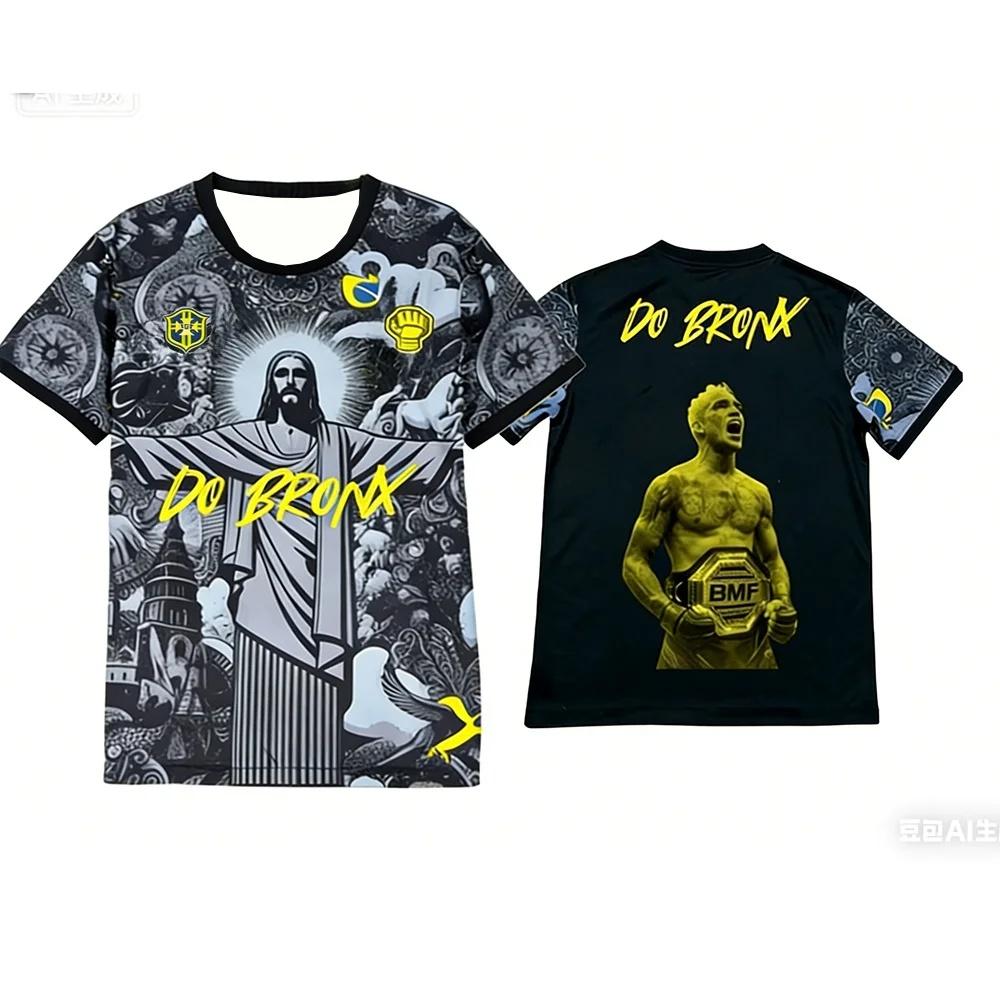 Herren Charles Oliveira „Do Bronx“ UFC T-Shirt Schwarz Brasilien Edition Familienpassend 6XL