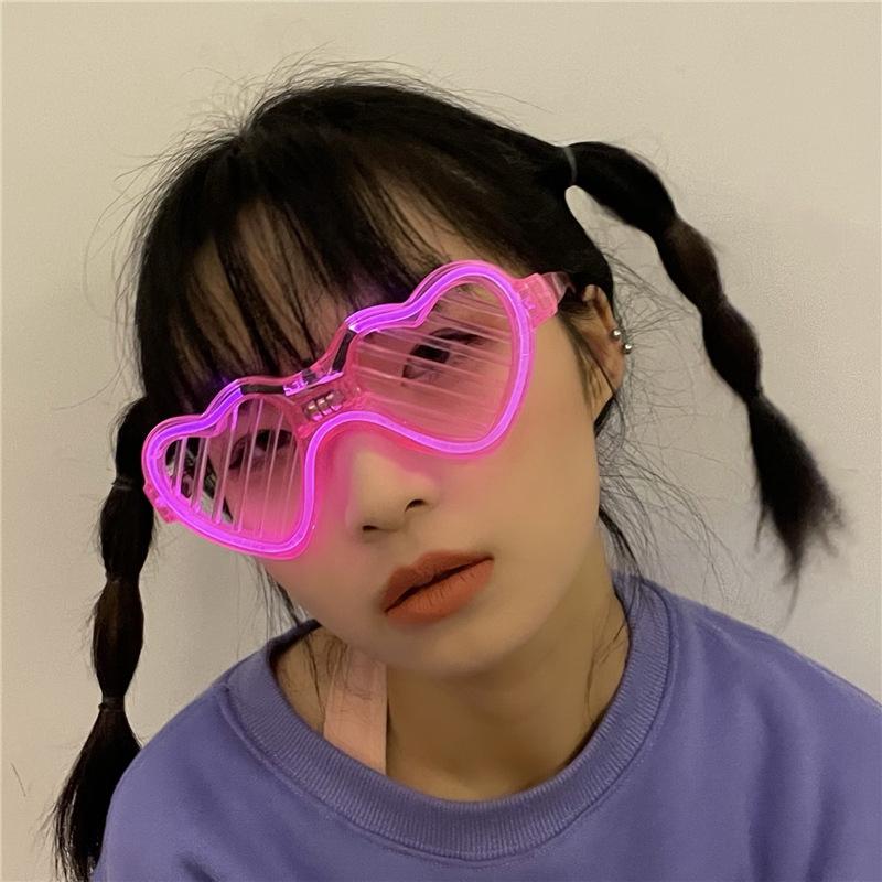 1 Stück Party Leuchten im Dunkeln Brillen Leuchten LED Brillen Neon Partygeschenke Sonnenbrillen für Kinder Erwachsene Partydeko rosa