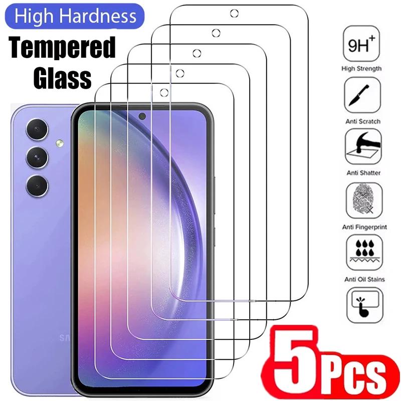 5 Stück Hartglas-Displayschutzfolie für Samsung Galaxy A54 A13 A53 A52 A12 A22 A33 A32 A51 A52S A73 A72 A71 A55 A14 S10E S20FE For Samsung A32 reinfarbig