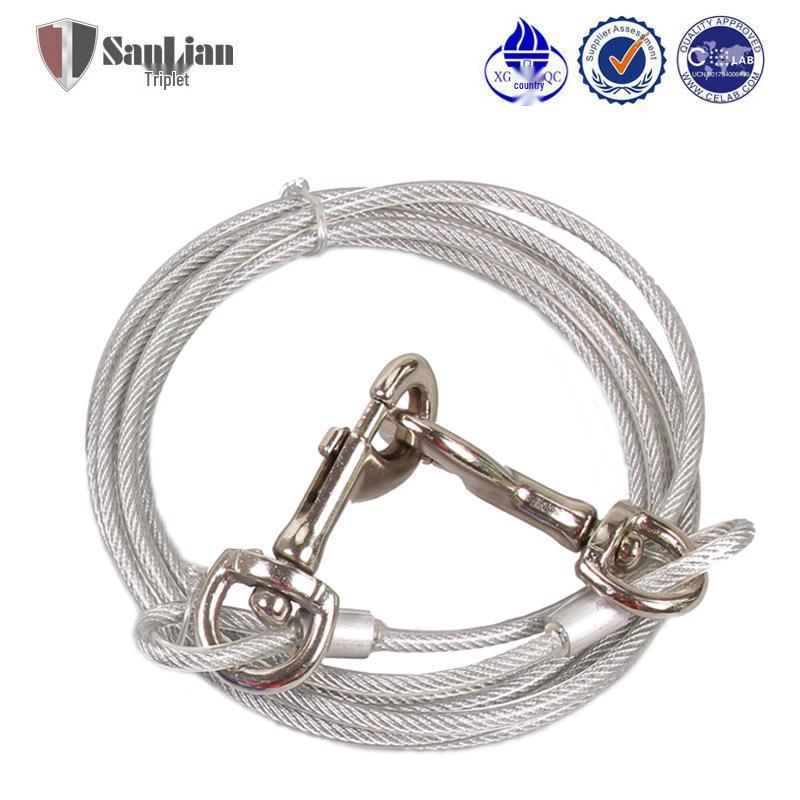 Stahlseil Hundeleine - Outdoor Haustierbedarf 5.0mm*3m weiß