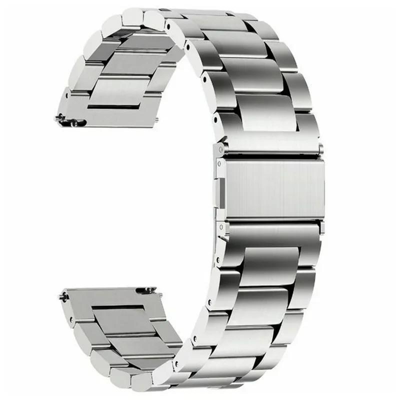 Stahl Uhrenarmband 18mm 20mm 22mm Uhrenarmband Fitbit Armband/Edelstahl Uhr Metallarmband Schnellverschluss Ersatz Für Samsung Garmin Huami Huawei Fossi 18mm silber
