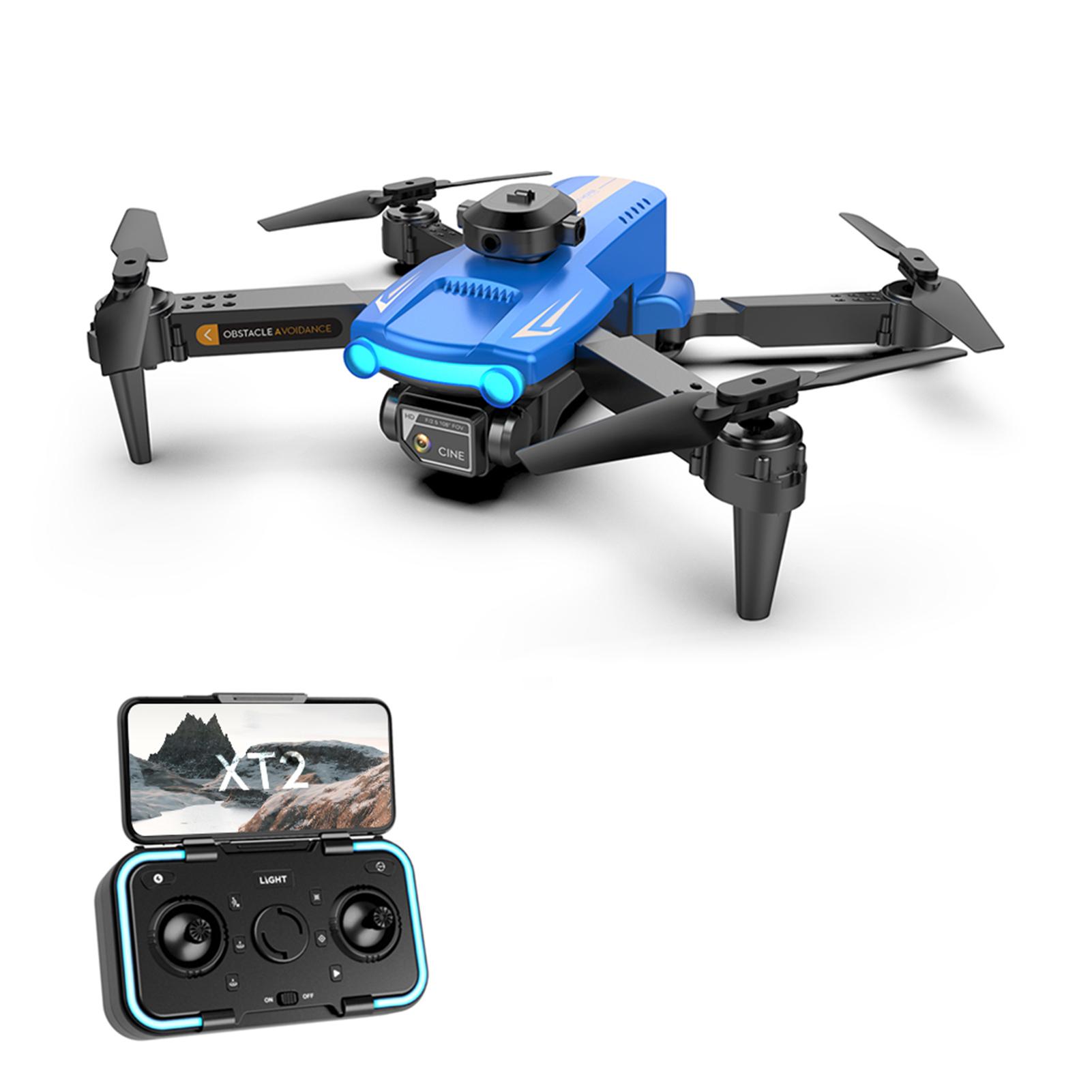 Ferngesteuerte Drohne mit Daul-Kamera, 4K-ferngesteuerter Quadrocopter mit Funktion Vierseitiges Hindernis 1 battery blau