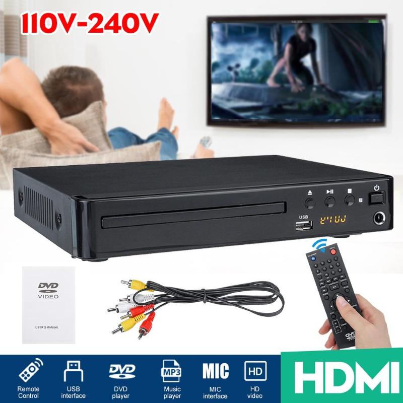 HD-DVD-Player, unterstützt USB-Anschluss, LCD-DVD-Player, kompakte Region, Stereo, Video, MP4, MP3, CD, USB-Fernbedienung für TV zu Hause schwarz