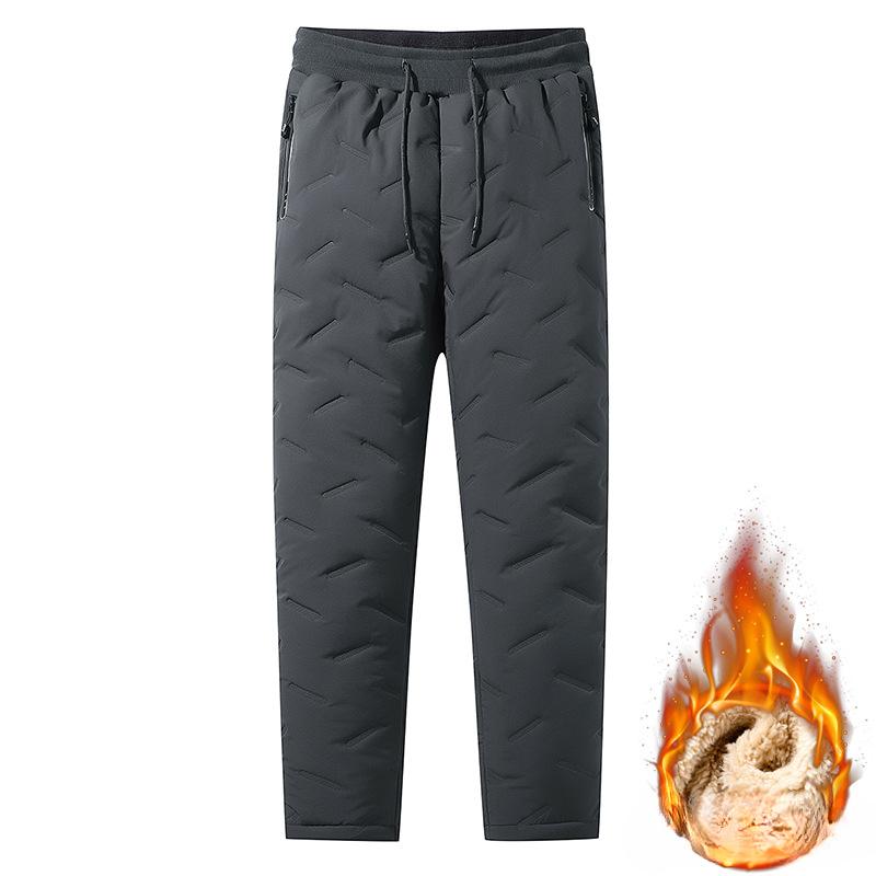Herren Winter Fleece Dicke Lammwolle Warme Jogginghose Lässig Wasserdicht Große Größe 7XL Wollhose Männlich Schwarz Grau Jogginghose 7XL grau