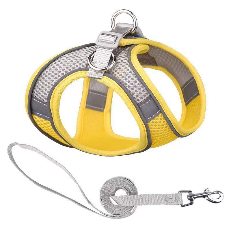 Hundegeschirr-Leine-Set für kleine Hunde, verstellbares Welpen-Katzengeschirr, Weste, französische Bulldogge, Chihuahua, Mops, Outdoor-Walking-Leine XXS 1-2 kg