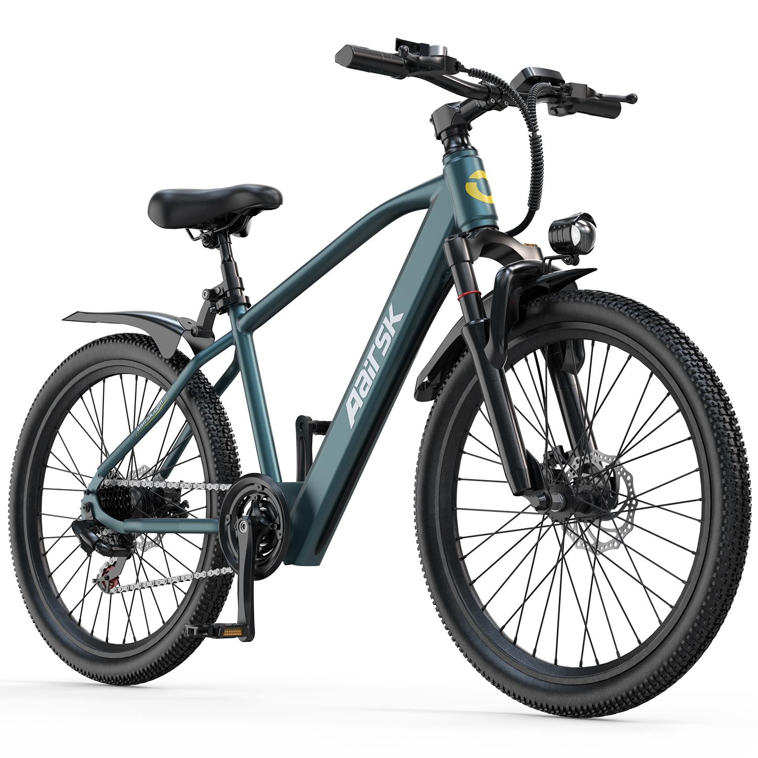 Aairsk Elektrisches Fahrrad für Erwachsene, 26'' 250W Motor E-Bike, 36V 10Ah, 25km/h E-Mountainbike NFC blau