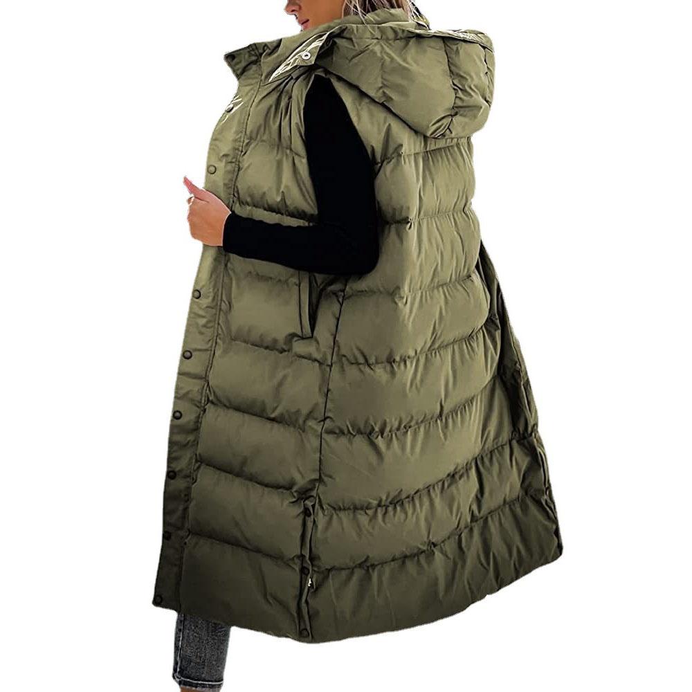Damen Winterjacke mit Kapuze, Parka, Steppweste, Übergröße, Winterjacke, Parka, Steppweste, Casual XXXXL dunkelgrüne