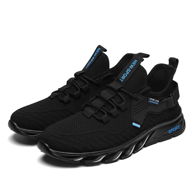 Herren Laufschuhe Strickschuhe Mode Lässige Herren Sneaker Atmungsaktive Laufschuhe 39 black