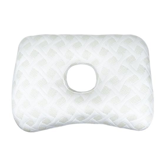 Seitenschläferkissen mit Ohrloch Ergonomisches Ohrpiercing-freundliches Kissen Maschinenwaschbares Kissen zur Linderung von Ohrenschmerzen A weiß