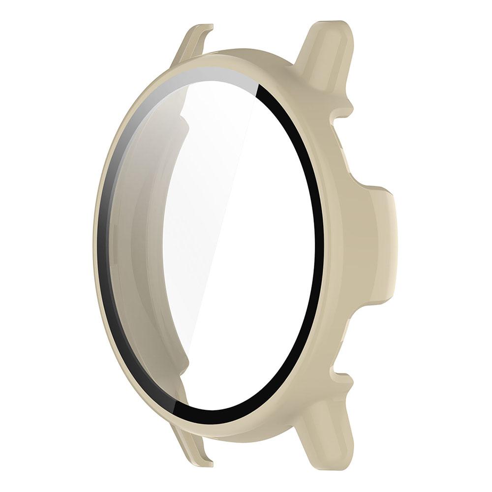 Schutzhülle aus PC + gehärtetem Glas für Garmin Vivoactive 5, GarminActive 5, Vollbild-Schutzhülle, Stoßstangenabdeckung For Garmin Vivoactive 5 elfenbein