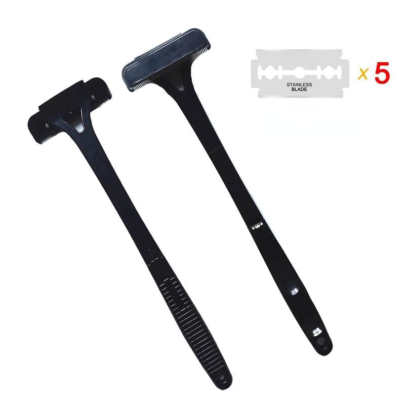 Sicherheit Lange Griff Folding Zurück Rasierer Körper Rasierer Zurück Haar Trimmer Körper Bein Zurück Rasierer Rasierer Epilierer Haar Entfernung Werkzeug schwarz