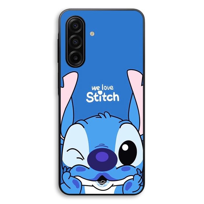 Hülle Für Samsung Galaxy A17 stitch süß ohana stitch blau front blau Maniacase schwarz