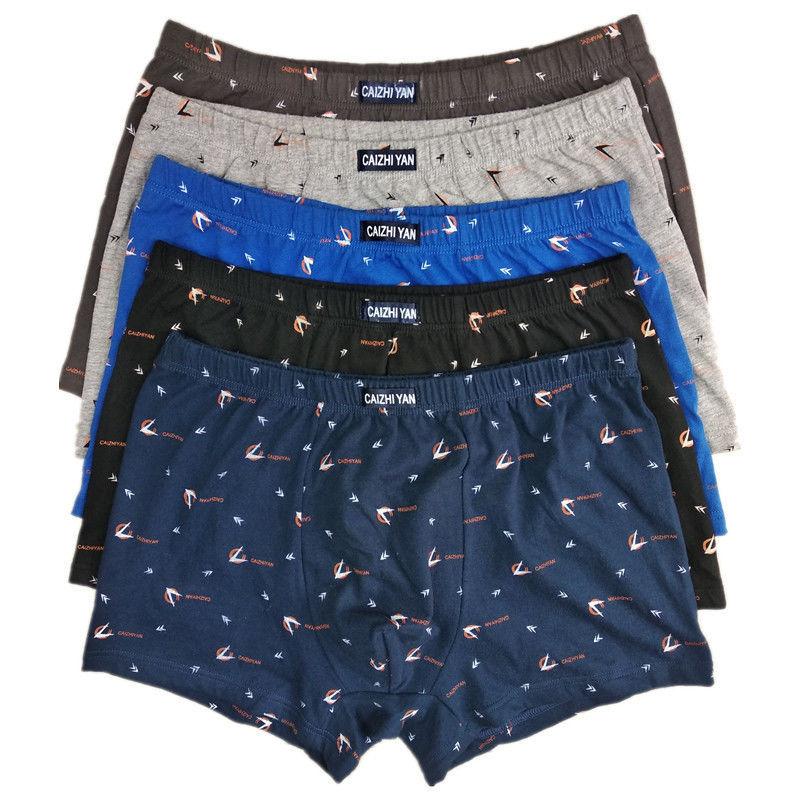 5 Stück 100 % Baumwolle Herren-Unterwäsche, atmungsaktive Boxershorts, schweißableitende Hosen, bequeme Boxershorts in Übergröße 8XL