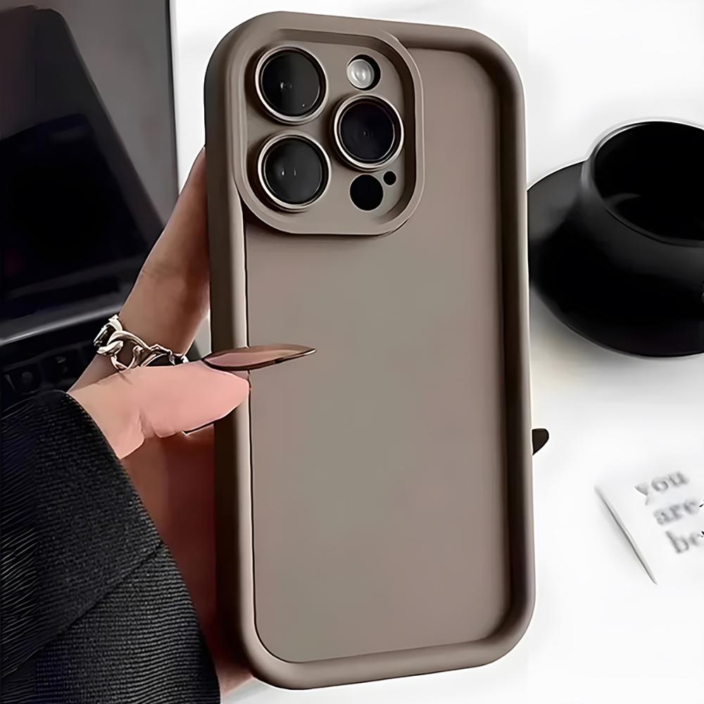Luxuriöse Dicke Flüssigsilikon Handyhülle Für iPhone 15 14 13 12 11 Pro Max Hülle Für iPhone 15 Plus Stoßfeste Stoßstange Weiche Abdeckung For iPhone 14 Pro gray