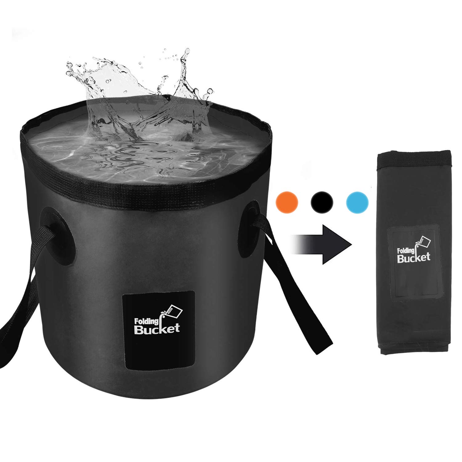 Faltbarer Eimer, Pranski Eimer mit großem Fassungsvermögen, 12 l, 20 l, zum Angeln, für den täglichen Bedarf, Reinigung, Wäsche, Reisen, Outdoor, Autowascheimer,