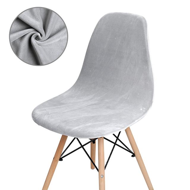 1 /2 /4 /6 Stück Samt Stuhlhussen Armlehnenlose Schale Stuhlhusse Hochzeit Esszimmer Büro Bankett Hotel 4 Pieces grau