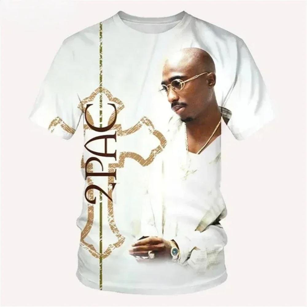 Neues T-Shirt Harajuku Herren T-Shirt Mode 2pac Grafik T-Shirts Hip Hop Herren-T-Shirts Sommer Oberteile T-Shirts Mann Designer Kleidung 5XL