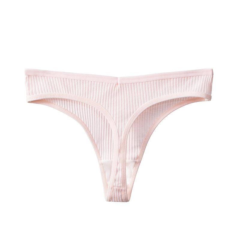 Damen Baumwoll-String mit Gewinde Übergröße M-2XL Baumwoll-Slips Sexy Sport G-String M rosa