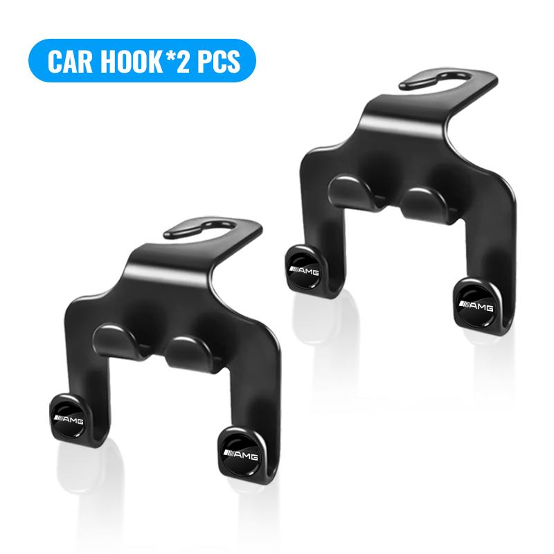 Autositz Kopfstütze Multifunktionaler Haken Aufhänger Aufbewahrungsorganizer Für Mercedes Benz AMG W212 W205 W246 W177 W176 W213 GLC GLE GLS ML Willkommen Laser 2Pcs AMG