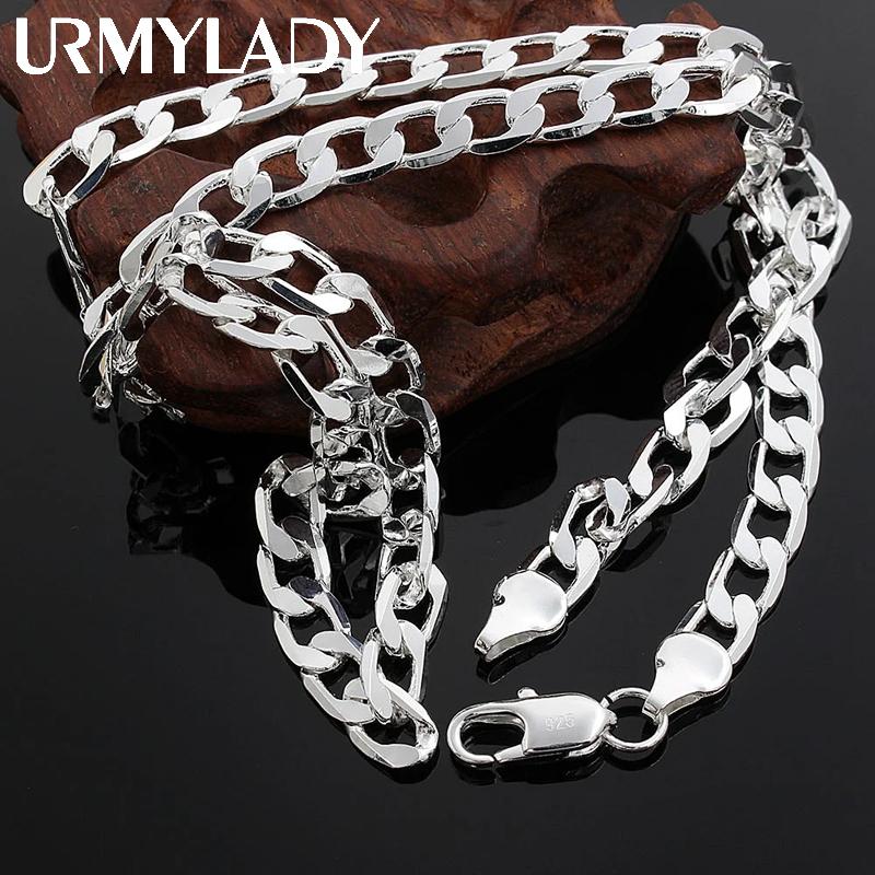 925 Sterlingsilber Klassische Marken Herren 8mm Kettenhalskette Für Frau Modeschmuck 60cm