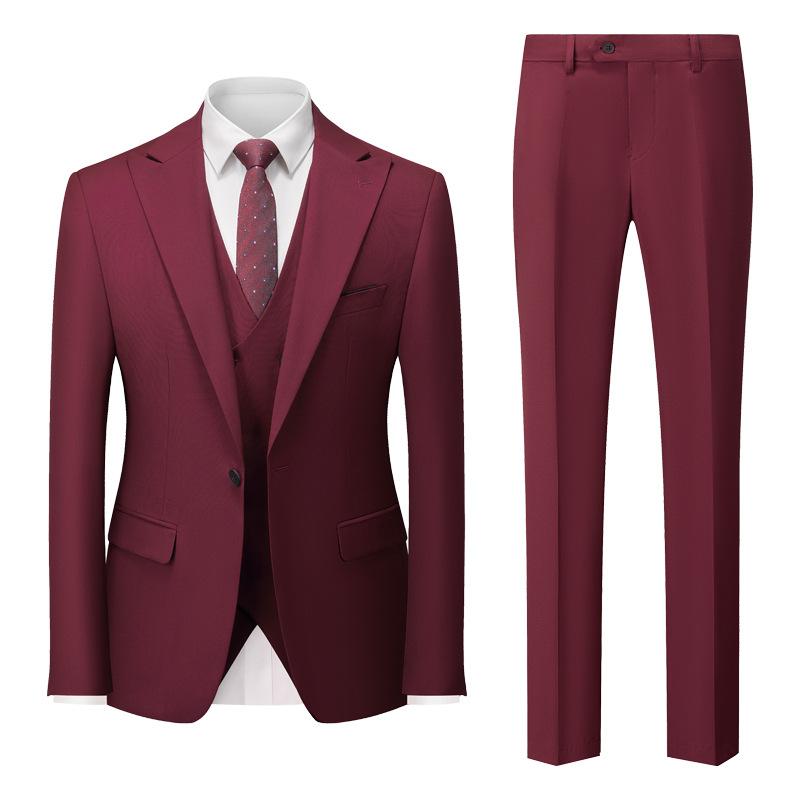 Herren Business Casual Anzug Hochzeit Bräutigam Anzug Herrenanzüge und Blazer XXXXXL bordeaux