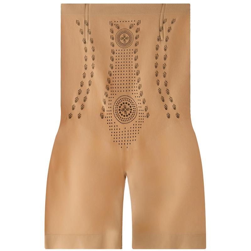 Große Damen-Hose mit flachem Bein und hoher Taille nach der Geburt, bauchstraffende Hose, Po-Lifting- und Shaping-Unterwäsche, Taillenformende Hose ohne Curling 2XL beige