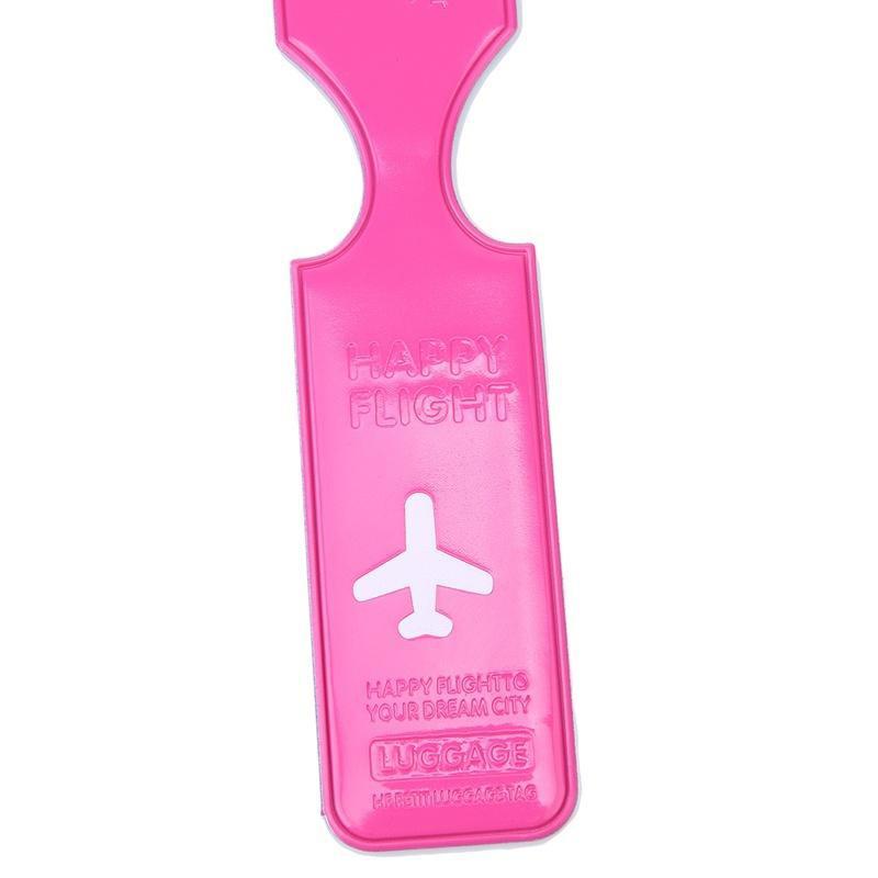 Buntes Reisegepäckanhänger-Namensadressen-ID-Reisekoffer-Taschen-Gepäcketikett hellrosa