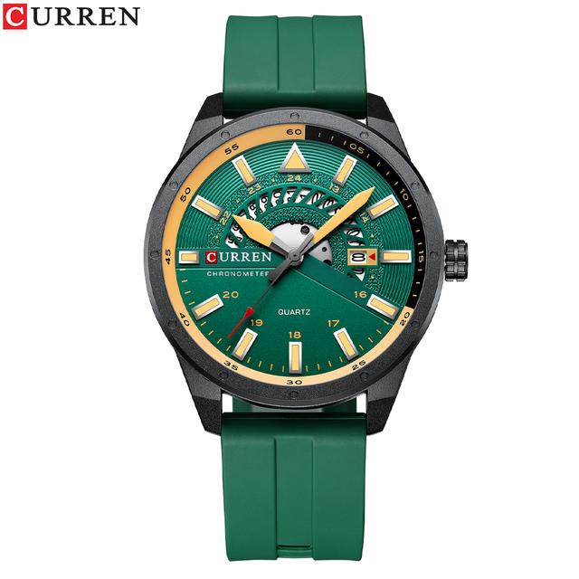 CURREN Mode Männer Uhr Top Marke Luxus Wasserdichte Sport Herren Uhren Silikon Automatische Datum Militär Armbanduhr grün
