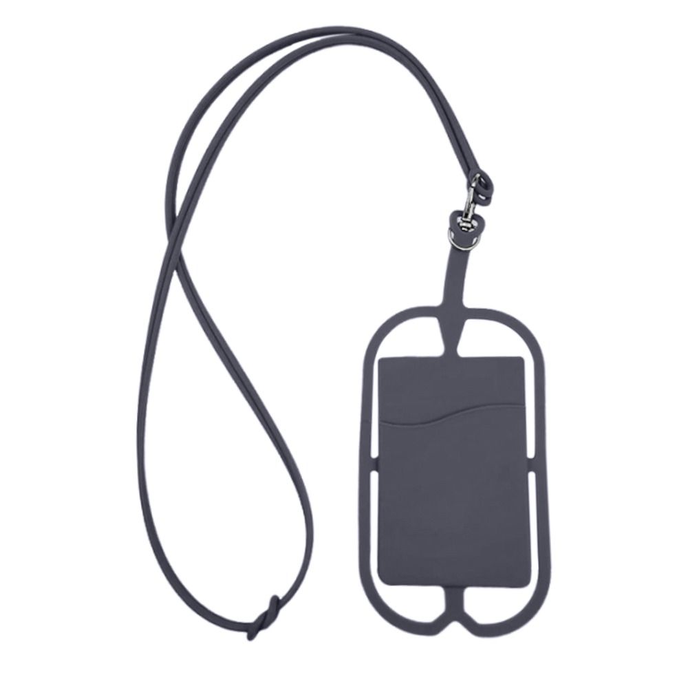 Silikon-Telefon-Lanyard, universeller Handy-Lanyard-Halter, Telefon-Hängehülle, Telefonhülle dunkelgrau
