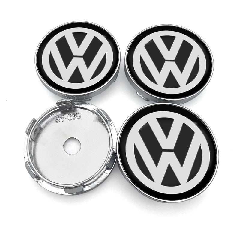 4 Stück 60MM Auto Radmitte Nabenkappe Autozubehör Für Volkswagen B5 B6 B7 T4 T5 Golf 4 5 6 7 Polo Passat Tiguan Jetta Gol schwarz