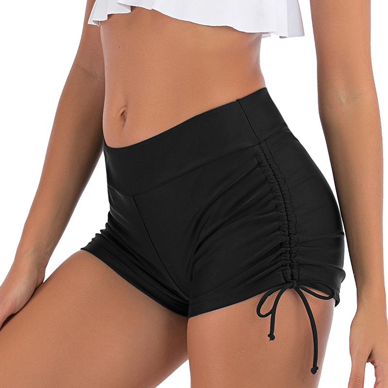 TUINANLE Einteilige Badehose für den Sommer, einfarbig, für Damen, Badehose, Shorts, Bikinihose, Badeanzug, einzelne Badebekleidung, Strandbaden XXL schwarz