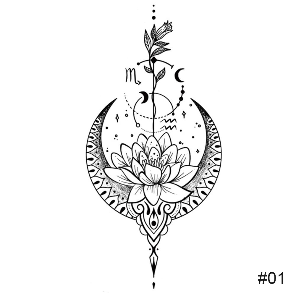 Kleine frische schwarze Tattoo-Aufkleber, wasserfest, langlebig, Tattoo-Aufkleber, Körperkunst, Tattoo für Frauen und Männer 01