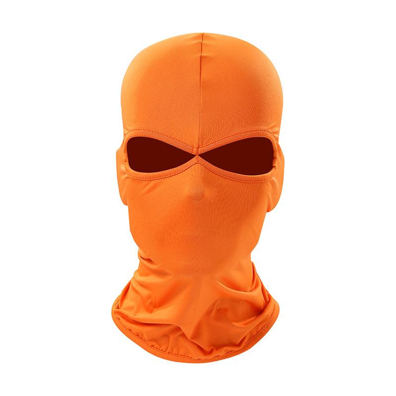 2-Loch Sturmhaube Motorrad Gesichtsmaske Moto Helm Bandana Kapuze Ski Hals Vollgesichtsmaske Winddicht Gesichtsschild Herren Biker Maske orange